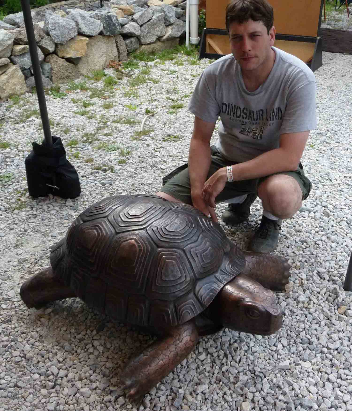 copper turtle sculpture