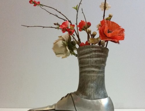Formed and Welded Aluminum Shoe Sculpture Vase