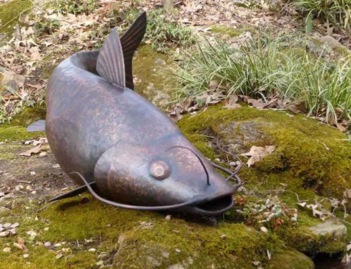 Copper Catfish Sculpture