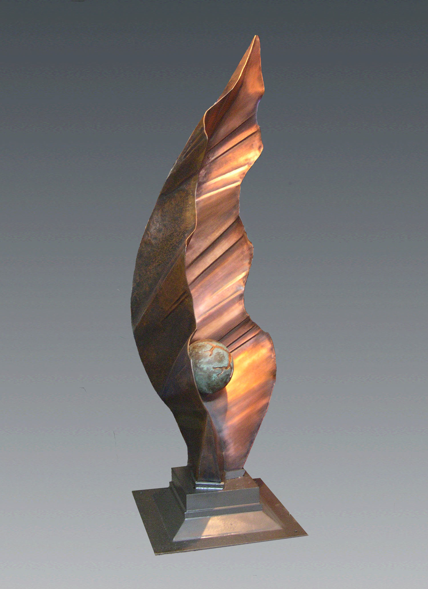 welded copper abstract sculpture