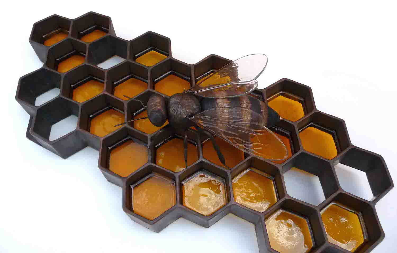 metal honeybee honeycomb art sculpture